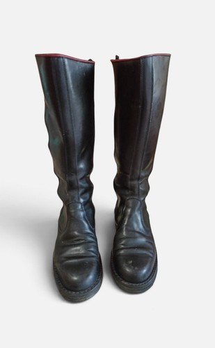 Leather biker boots - leather,