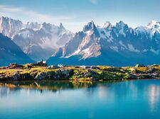 VLIES Fototapete-GEBIRGE-(4339V)-Natur Berge Landschaft Alpen See Wandtapete XXL