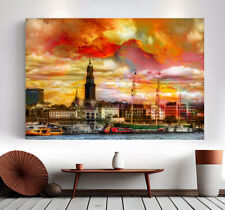 Leinwand Bild Hamburg Stadt Städte Wandbilder XXL Wohnzimmer Max. 150x100cm 1308