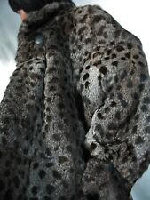 ECHT PELZ Designer Fell Leoprint Kaninchen Hase Pelzjacke Vintage Mantel Swinger