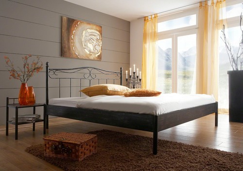 Metallbett schwarz silber - metallbett, schwarz/silber