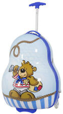 Reise Koffer Trolley Kinder Hartschale aus Polycarbonat-ABS Bär blau Gr. M