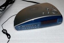 TEVION XL71202 Radiowecker FM MW Tuner Alarm Clock Uhrenradio Uhr Silber Dk.Blau