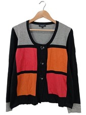 KRISS Cardigan Damen Jacke Gr. DE 40 schwarz-rot-hellorange Casual-Look