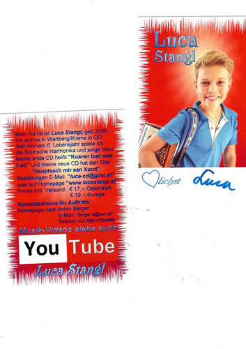 Luca stangl autogrammkarte - luca,