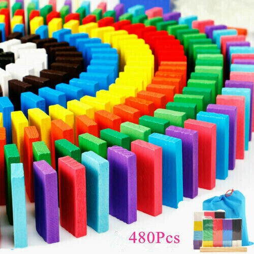 480er domino set holz - domino,