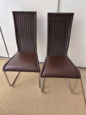 6er Set TECTA B25i Leder braun Chromgestell Freischwinger