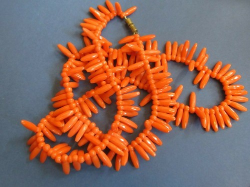 Korallenkette antik aus hand - -,