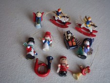 10 alte Christbaumfiguren Holzfiguren  Baumanhänger Weihnachtsbaumschmuck