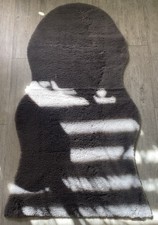 Kuscheliger Langfloor Teppich Läufer Kunstfell Grau ca.1,27m lang