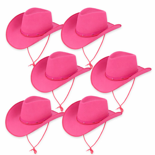 Rosa cowboyhut 6er pack - cowboyhut,