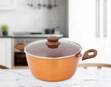 Livington Copper & Stone Topf mit Deckel 24cm für alle Herdarten geeignet Pfanne