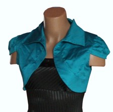 Sommer Bolerojäckchen Bolero kurzarm schwarz weiß rot türkis 34 36 38 38/40