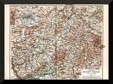Preußische Provinz Hessen-Nassau +historische Landkarte 1905+ Kassel,Melsungen
