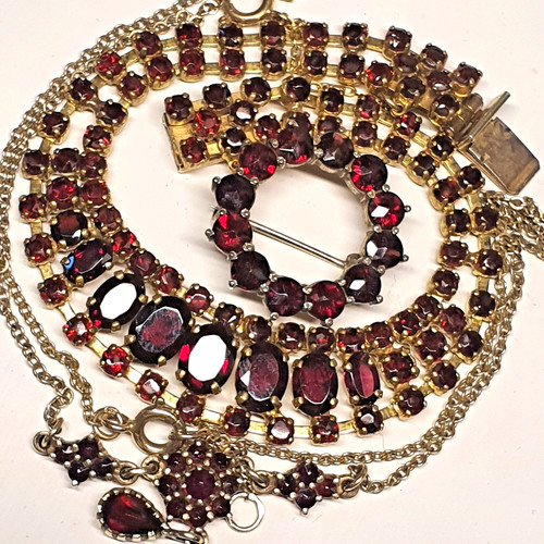 Granat schmuck konvolut - schmuck,