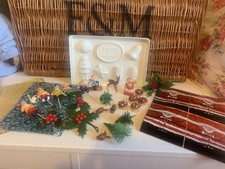 VINTAGE KONVOLUT WEIHNACHTEN TORTENDEKORATIONEN, SCHOKOLADENFORM, HIRSCH, KRÖTENHOCKER USW.