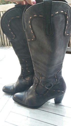Stiefel leder graublau - stiefel, 39