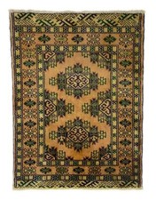 Teppich Turkman Handgeknüpft Perserteppich Orientteppich Tappeto Carpet 90x67cm