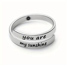 1 verstellbarer Fingerring Ring Edelstahl Inspirationsring „You are my sunshine“