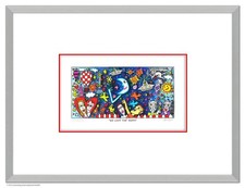3D Grafik James Rizzi " WE LOVE THE MOON "  NEU  GERAHMT Zertifikat