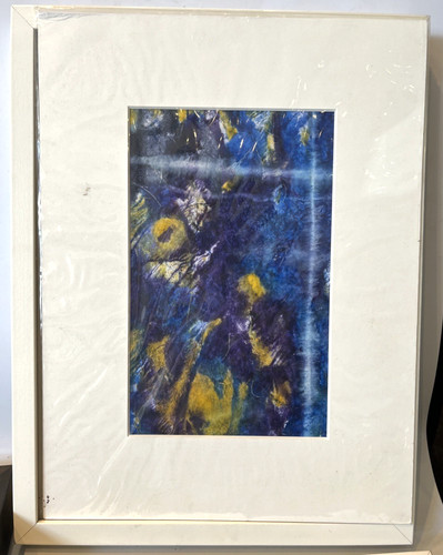 Blue abstrakt unikat encaustic - blue,