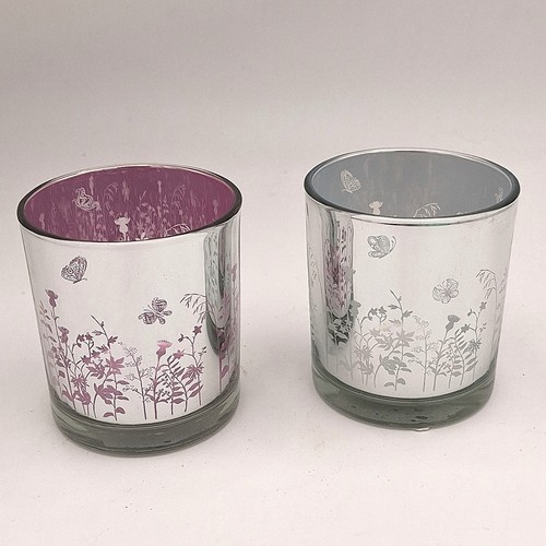 Windlicht glas blumenmuster - windlicht,