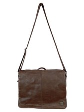 KNOMO Umhängetasche Herren Damen Leder Business Braun Laptopfach Messenger