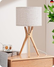 EDISHINE Nachttischlampe Holz