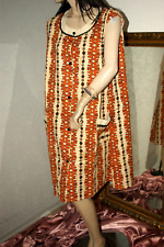 HAUSKLEID Schürze Kittel Kleiderschürze KITTELETT orange Muster Baumwolle XL/XXL