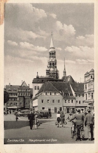 Zwickau hauptmarkt - ak,