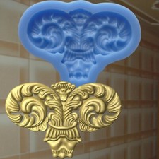 Stuck Ornament Gießform Silikonformen Hörner Verzierung Dekor Relief (162)