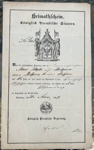Heimatschein königlich - heimatschein,
