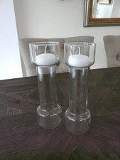 Corning Pyrex The uncandle Schwimmkerzen Kerzenhalter Klarglas H 23 cm - 70er