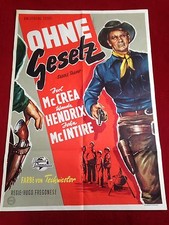 Ohne Gesetz Kinoplakat Poster A1, EA 1956, Joel McCrea, John McIntire, Western