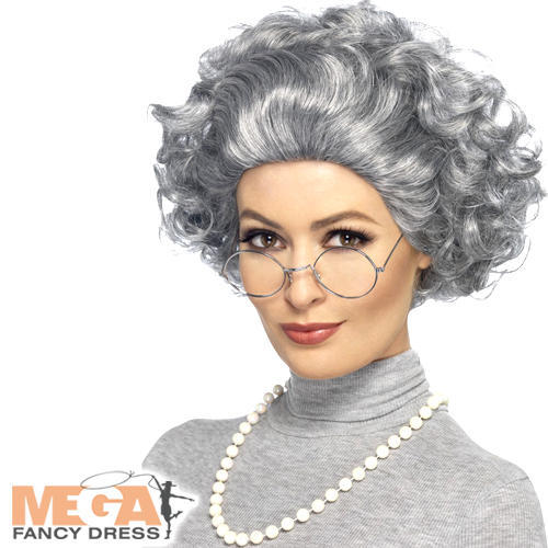 Oma perücke brille halskette - perücke,