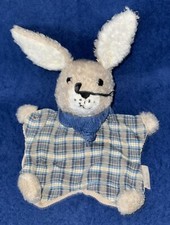 Schmusetuch Sterntaler klein Hase beige / blau Plüsch + Cord