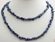 SODALITH Kette Edelsteinkette endlos 90 cm lang Splitterkette,Halskette Blau Top