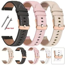 20mm Leder Armband für Samsung Huawei Amazfit Garmin Uhrenarmband Smartwatch DE