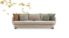 Sofa 3 Sitzer Polstersofa Grau