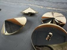 6 Knöpfe 34mm gold spiegel Ösenknopf Trachten Kegel Halbkugel Spitzform