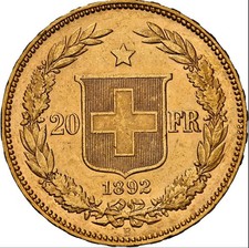 20 Franken 1892 B Schweiz NGC