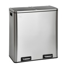 B-Ware SVITA TM2X30 Mülleimer Papierkorb 60L Edelstahl Treteimer Abfalleimer