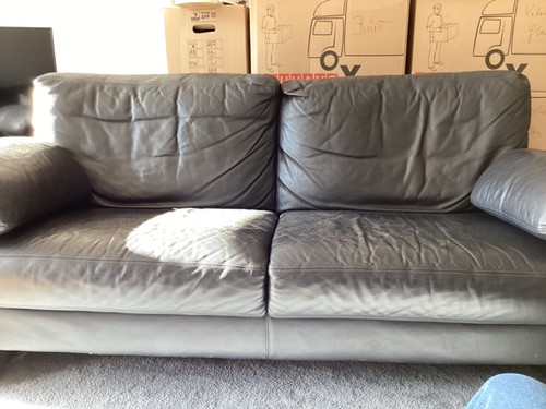 Ledercouch dunkelblau - ledercouch,