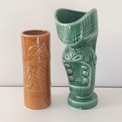 Tiki becher keramik - tiki, grün
