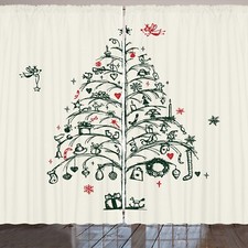 Weihnachten Rustikale Gardine Baum und Feen