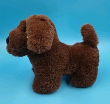 Plüsch Hund Klein Labrador Braun mit Glitzeraugen 19 x 16 cm Stofftier Weich