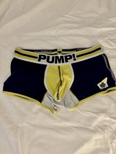 Pump! Boxershorts Boxerbriefs für Sport, Herren, blau-gelb, Größe M, gay