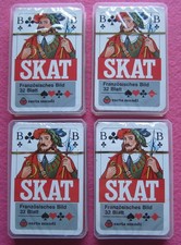 4 Kartenspiele, Skat, Skatkarten, neuwertig (244/01)