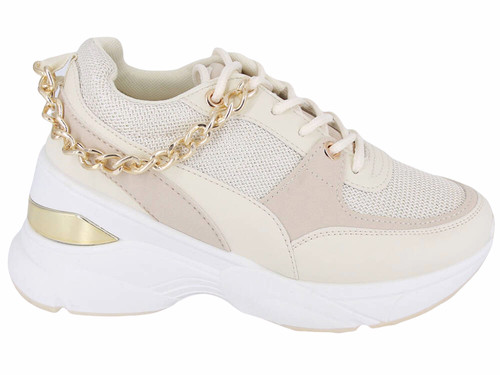 Keilsneakers beige stiefel - beige, mit