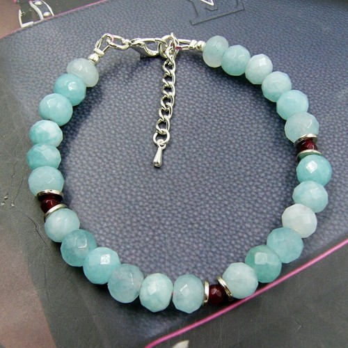 Larimar armband mit rubin - larimar,